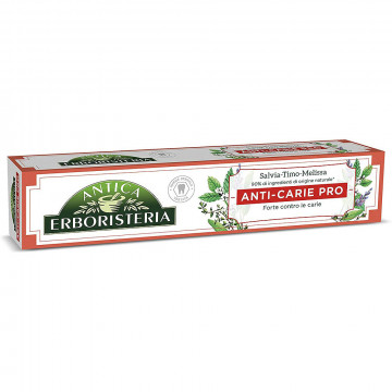 Antica Erboristeria, Dentifricio Anti Carie Pro, Dentifricio Antibatterico con Ingredienti Naturali, 75 Ml