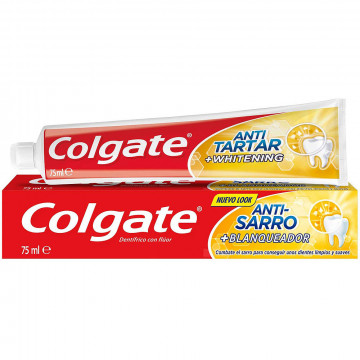 Colgate - Dentifricio Anti-Tartar +Whitening, Aiuta a combattere il Tartro per Denti Bianchi e Lisci,  75 Ml