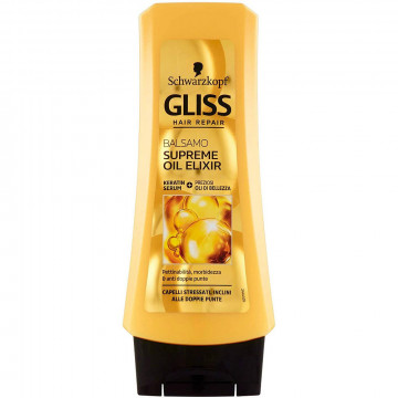 Testanera Gliss Balsamo Supreme Oil Elixir, per capelli stressati e inclini alle doppie punte,  200 Ml