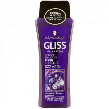 Testanera Gliss Shampoo Fiber Therapy, per capelli trattati da piastra, styling o colorazione,  250 Ml