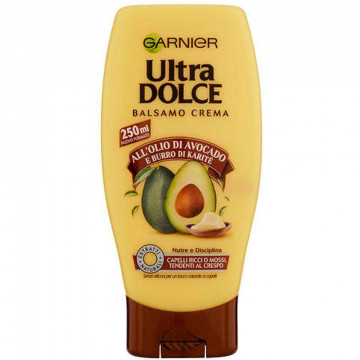 Garnier Ultra Dolce Balsamo all'olio di Avocado e burro di Karité per capelli ricci,  250 Ml