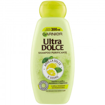 Garnier Ultra Dolce Shampoo Purificante Argilla Dolce e Cedro, per Capelligassi,  300Ml