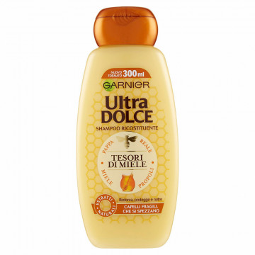 Garnier Ultra Dolce Shampoo Tesori Di Miele Pappa Reale E Propoli, 300 Ml