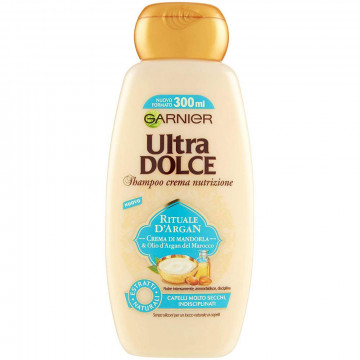 Garnier Ultra Dolce Shampoo Crema Rituale D'Argan, per Capelli Molto Secchi, 300Ml