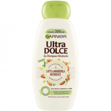 Garnier Ultra Dolce Lo Shampoo Idratante Latte Di Mandorla Nutriente, 300 Ml