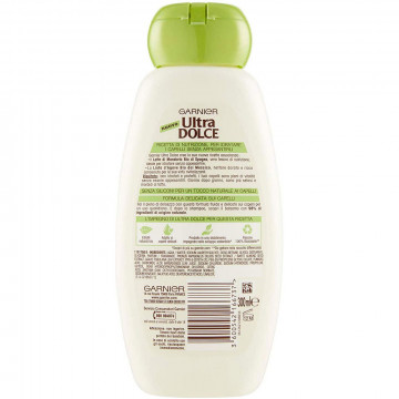 Garnier Ultra Dolce Lo Shampoo Idratante Latte Di Mandorla Nutriente, 300 Ml