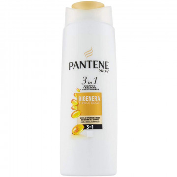 Pantene Shampoo 3 in 1 Rigenera Protegge, 225 Ml