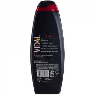 Vidal Red Agarwood Bagnodoccia Shampoo Viso Uomo, 500Ml