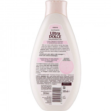 Garnier Ultra Dolce, Bagnodoccia idratante e lenitivo, Mandorla Dolce e Crema d'Avena, 500 Ml