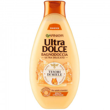 Garnier Ultra Dolce Tesori Di Miele Bagnodoccia Protettivo Pelle Nutrita e Morbida, 500 Ml