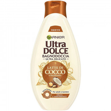 Garnier Ultra Dolce Bagnodoccia Latte di Cocco e Macadamia Bagnoschiuma Idratante, 500 Ml