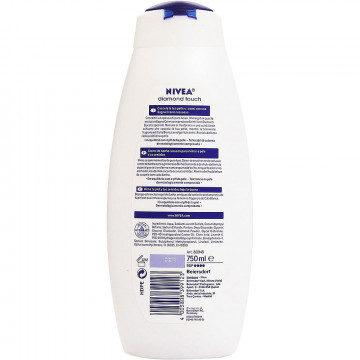 Nivea Bagno Crema Diamond Touch con Scintillio di Diamanti e Fragranza di Calla Bianca, 750 Ml