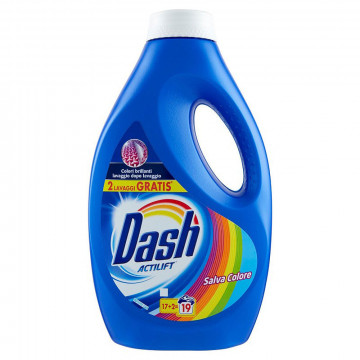 Dash Detersivo Liquido Lavatrice Salva Colore 17 Lavaggi 2 Pezzi, 935 Ml