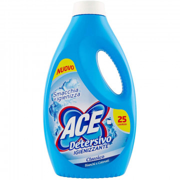 Ace Detersivo Liquido Classico Igienizzante 25 Lavaggi, 1375 Ml