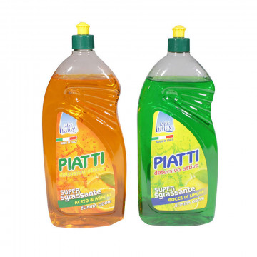 Miss Kliny Piatti Detersivo Attivo Super Sgrassante Gocce di Limone(Verde), 1250 Ml