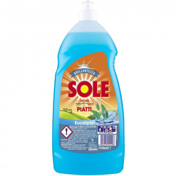 Sole Detersivo per Piatti Azione Brillantante Supergrassante con Oxi, 1100 Ml