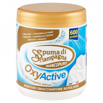 Spuma di Sciampagna Bianco Puro OxyActive Additivo Smacchiatore in Polvere, 600 Gr