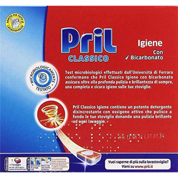 Pril Classico Tabs Detergente Disincrostante Lavatrice con Bicarbonato, 15 Tabs