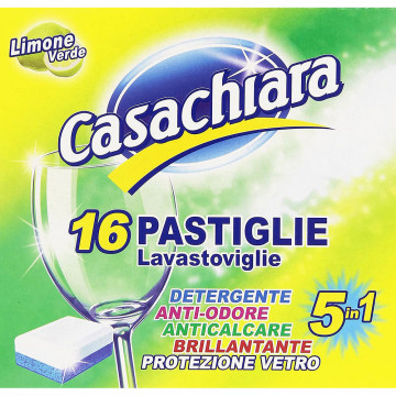 Casachiara - Pastiglie per lavastoviglie 5 in 1, 16 x 15 Gr