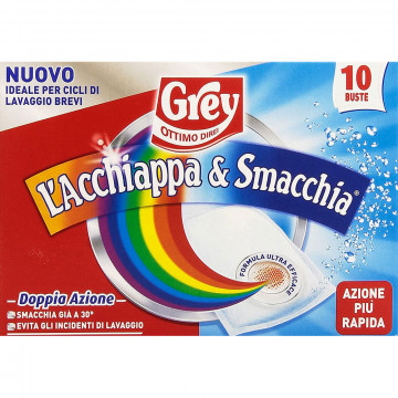 Grey Acchiappacolore Acchiappa & Smacchia 10 Buste, 300 Gr