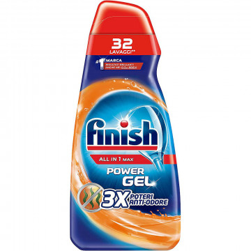 Finish Detersivo per Lavastoviglie 32 Lavaggi Powergel Anti Odore, 650 Ml